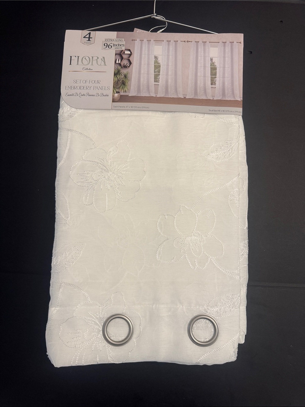FLORA Collection Set Of Four Embroidery Panels - Extra Long - 37"x96" -TACIANA